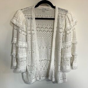 Chico’s Cha Cha Crochet Knit Cardigan Sweater
